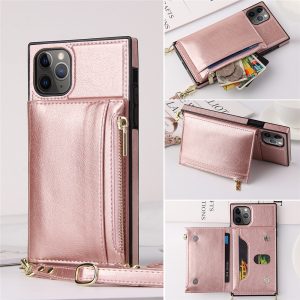 Coque bandoulière en similicuir pour iPhone
